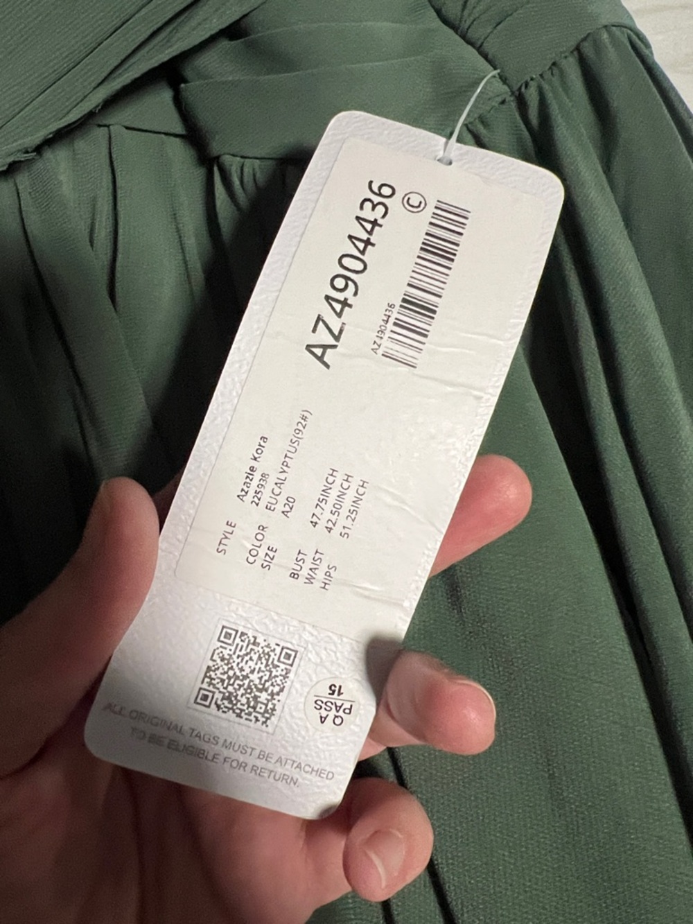 Azazie eucalyptus Green V-Neck Chiffon Bridesmaid Dress - Picture 4 of 6